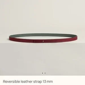Hermes | Accessories | New Hermes Burgundy Gray Leather Belt  display picture 2